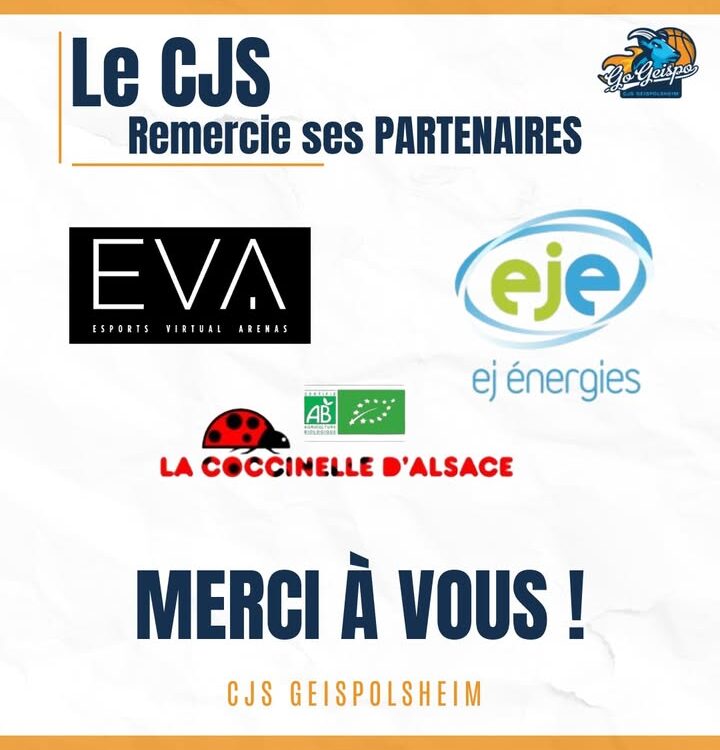 Renouvellement partenariat CJS Geispolsheim – EVA Strasbourg, EJ Energies, La Coccinelle d&rsquo;Alsace ! 🤩 Bischwiller