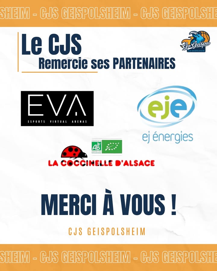Renouvellement partenariat CJS Geispolsheim – EVA Strasbourg, EJ Energies, La Coccinelle d&rsquo;Alsace ! 🤩 Bischwiller