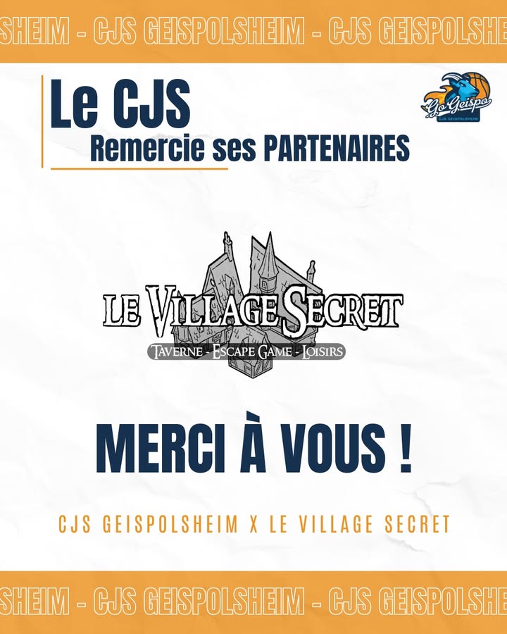 Nouveau partenariat cjs geispolsheim – le village secret ! 🤩 Bischheim