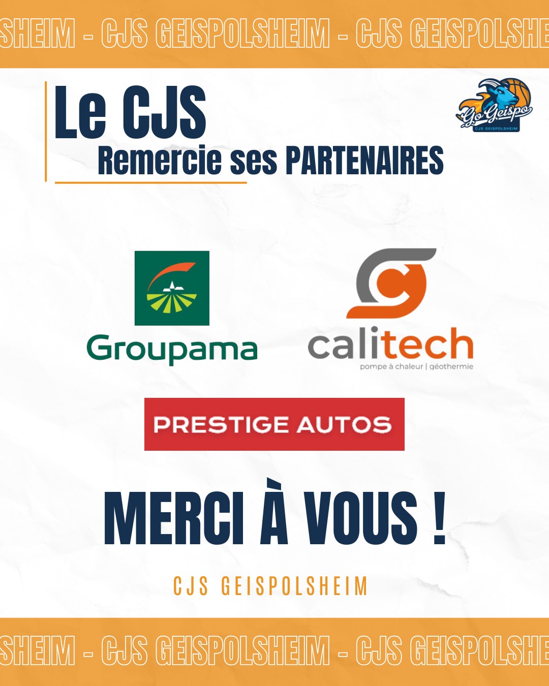 Renouvellement partenariat CJS Geispolsheim – Groupama, Calitech, Prestige Autos ! 🤩 Saverne