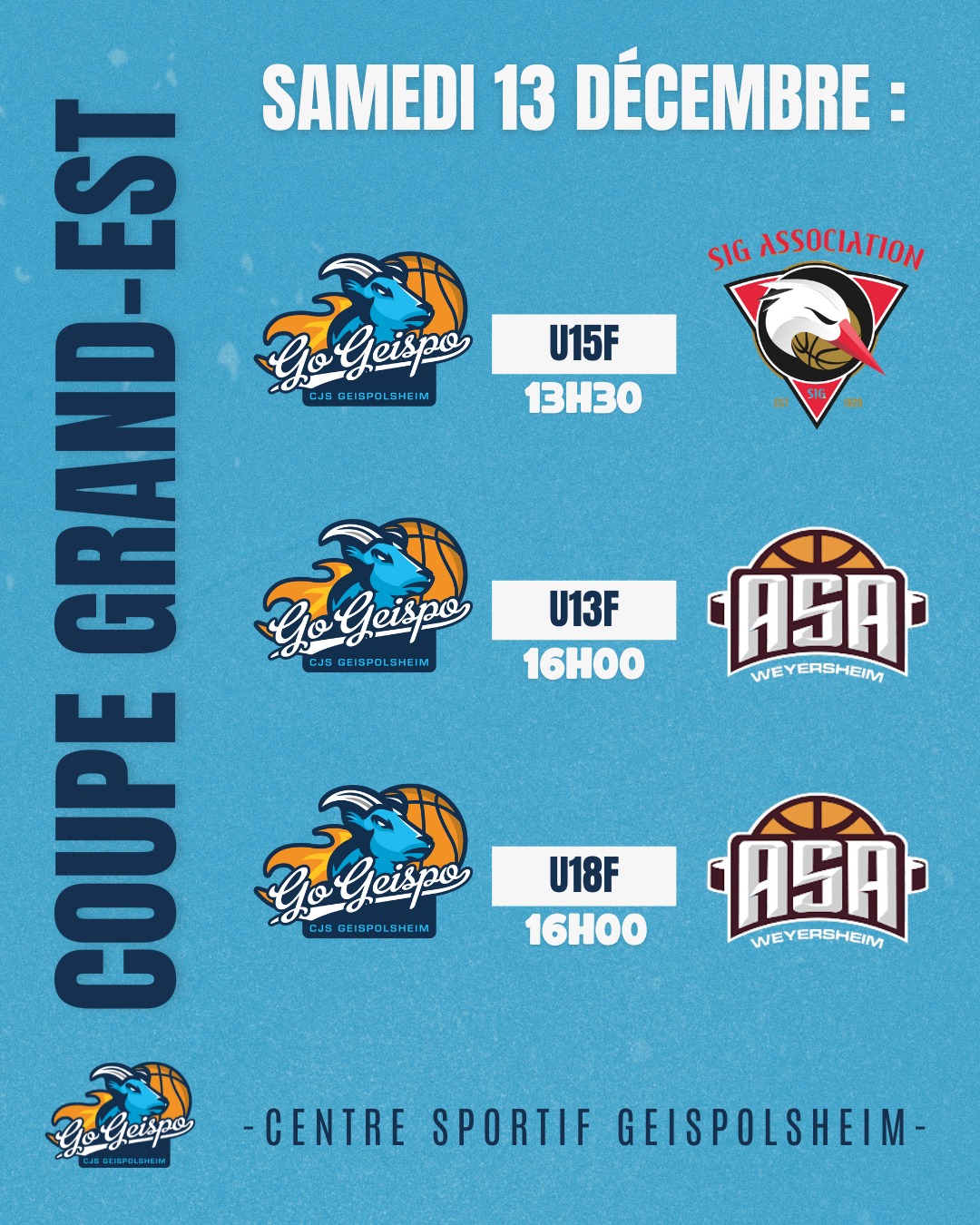 Coupe Grand-Est premier tour – CJS Geispolsheim ! 💙 Saverne