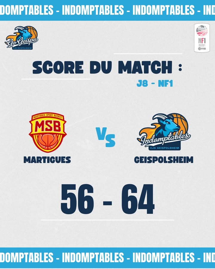 SCORE INDOMPTABLES MARTGUES | CJS Geispolsheim Victoire des indomptables face à Martigues ! 💙 Haguenau 0