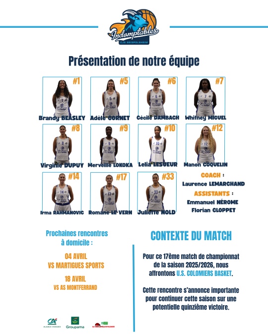 2 5 | CJS Geispolsheim 𝗣𝗥𝗢𝗚𝗥𝗔𝗠𝗠𝗘 𝗗𝗨 𝗠𝗔𝗧𝗖𝗛 𝗗𝗘𝗦 𝗜𝗡𝗗𝗢𝗠𝗣𝗧𝗔𝗕𝗟𝗘𝗦 ! 💙 Schiltigheim 1